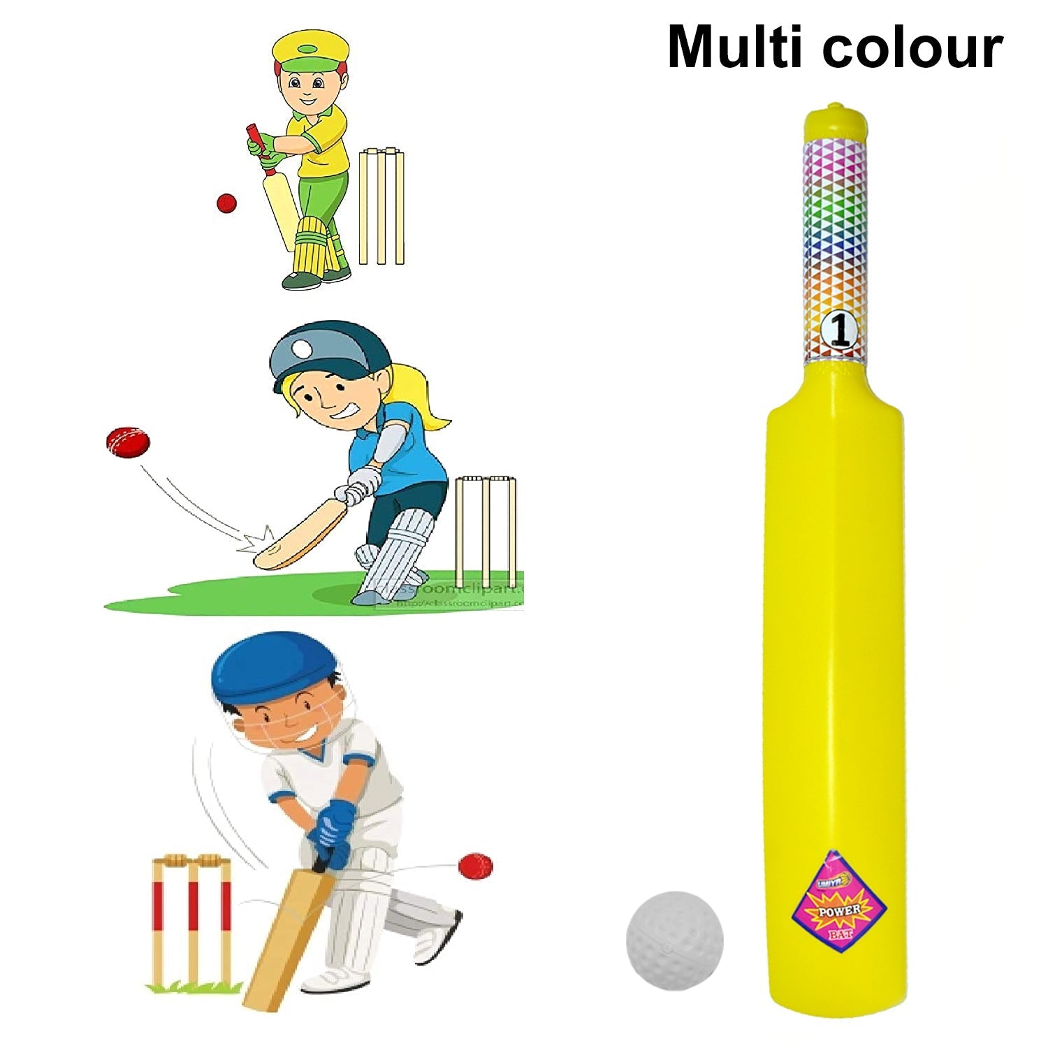 Cricket bat and ball set with colorful design for children Cricket bat and ball set with colorful design for children